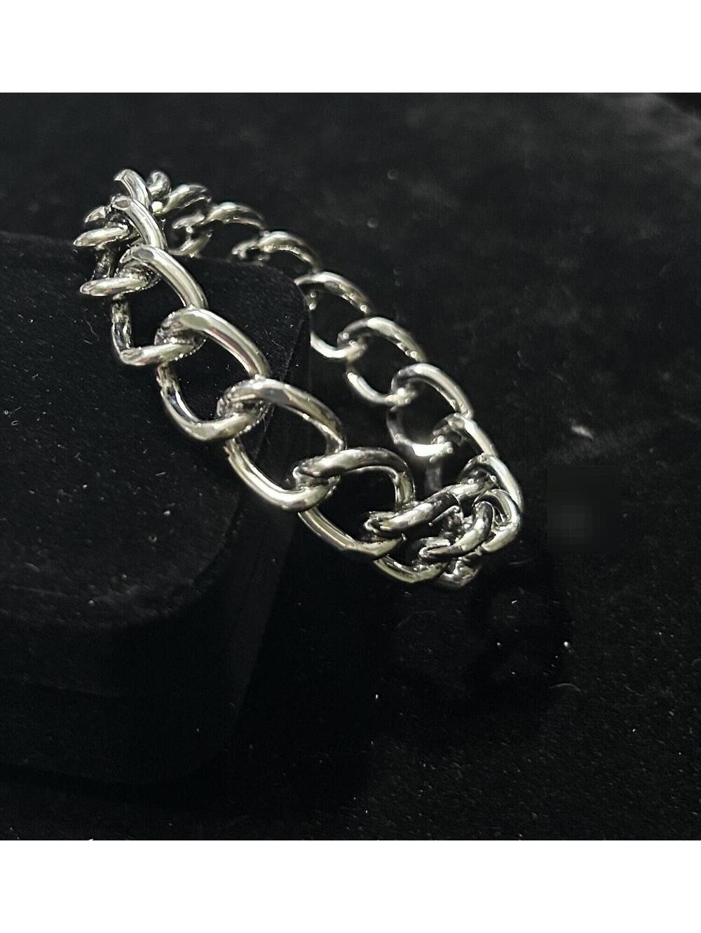 Vintage Bangle Bracelet | Silver Tone Minimalist Streetwear Industrial Jewelry